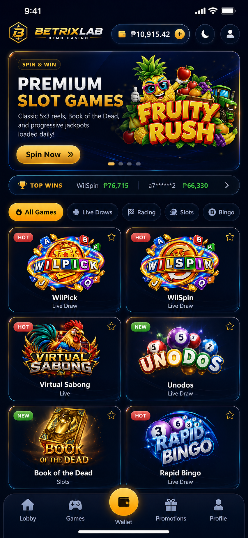 BetrixLab casino on mobile